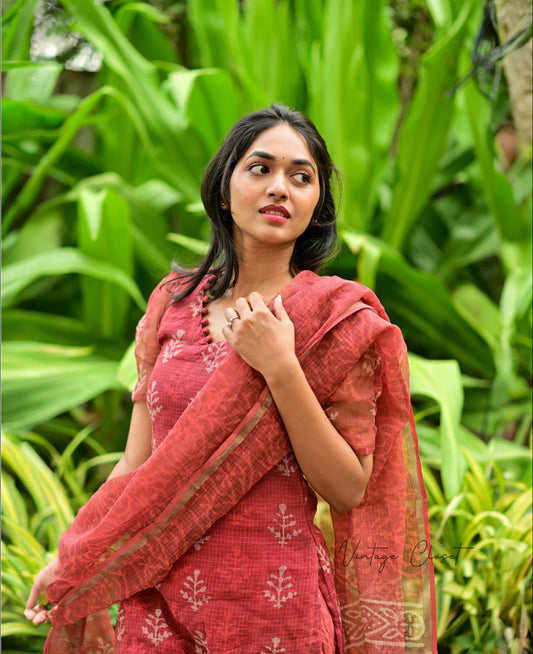 Maroon Batik print Kurti