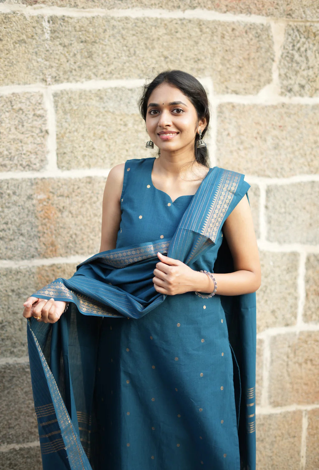 Pure cotton gold lurex Suit