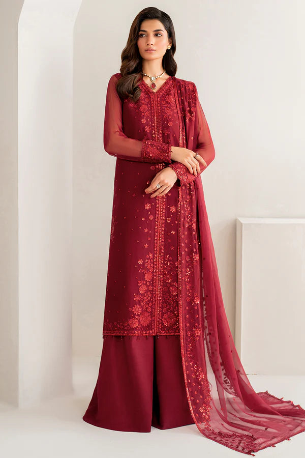 Cameo Red Embroidered  Suit