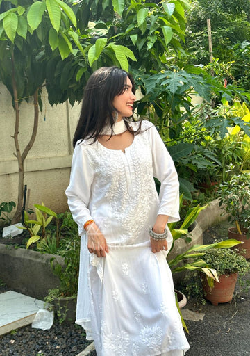 Noor Chikankari  Kurti Set with Dupatta