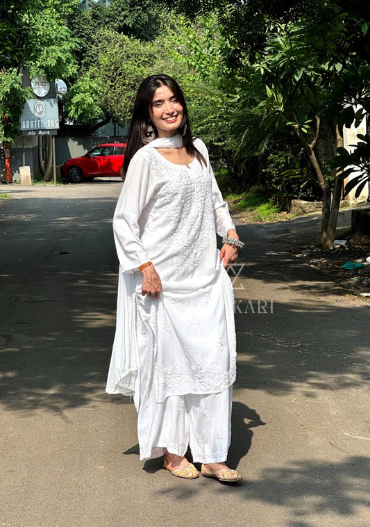 Noor Chikankari  Kurti Set with Dupatta