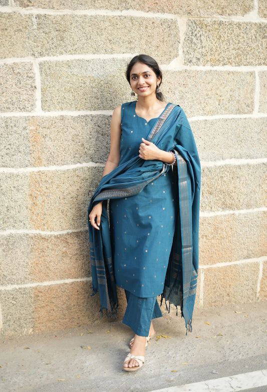 Pure cotton gold lurex Suit