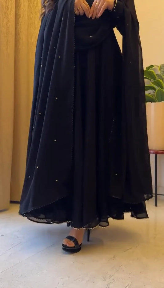 New Lanch Black Anarkali  Set