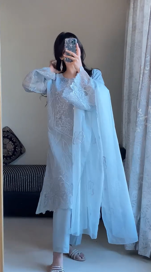 Premium Organza Designer Suit
