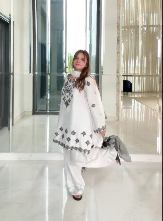 White RawSilk classic Suit Set