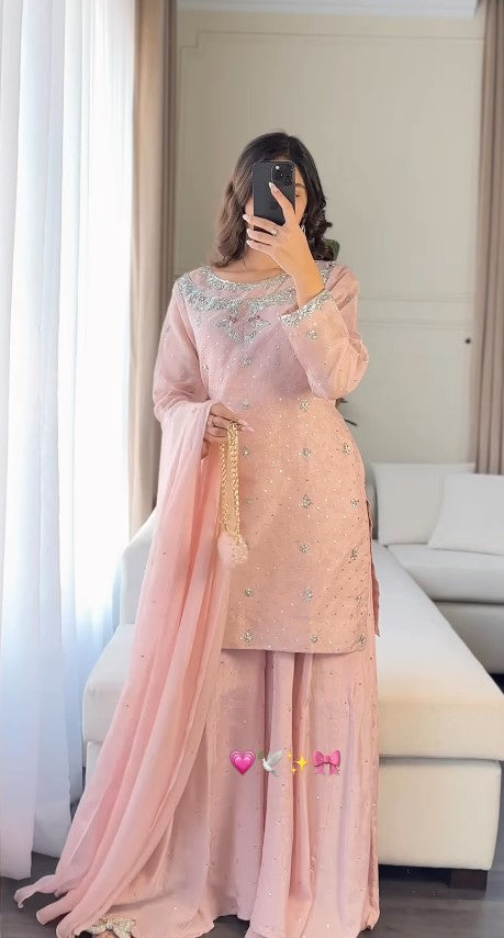 Javeria Rawsilk Handwork Suit