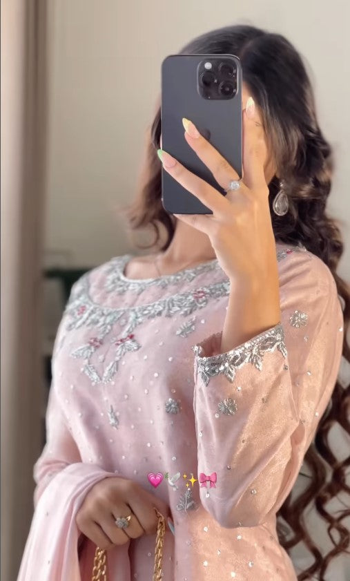 Javeria Rawsilk Handwork Suit