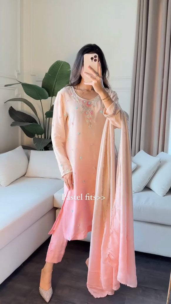 designer Multicolor Heavy silk Suit