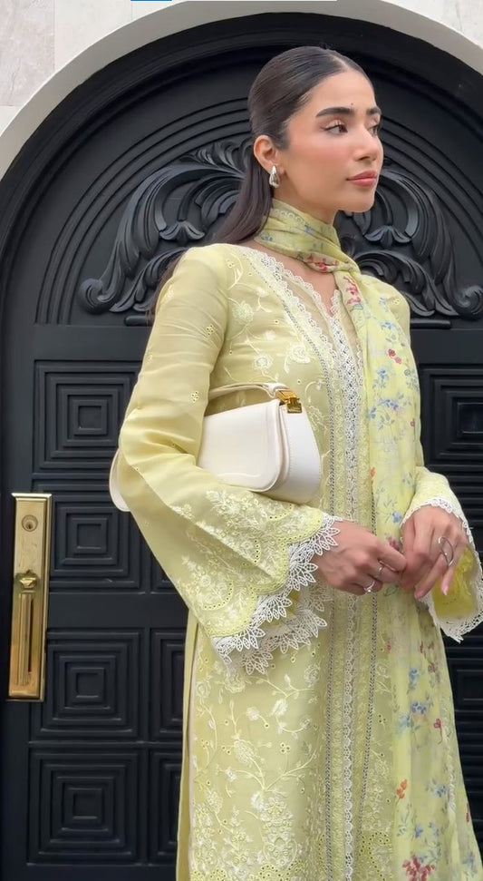 Lemon Yellow Jamawar Suit