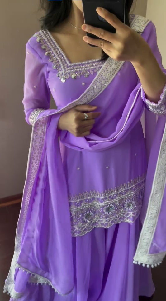 Light Purple Sharara Set