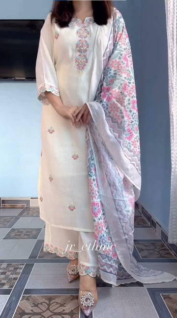 Mohini Designer Embroidered Suit With Dupatta