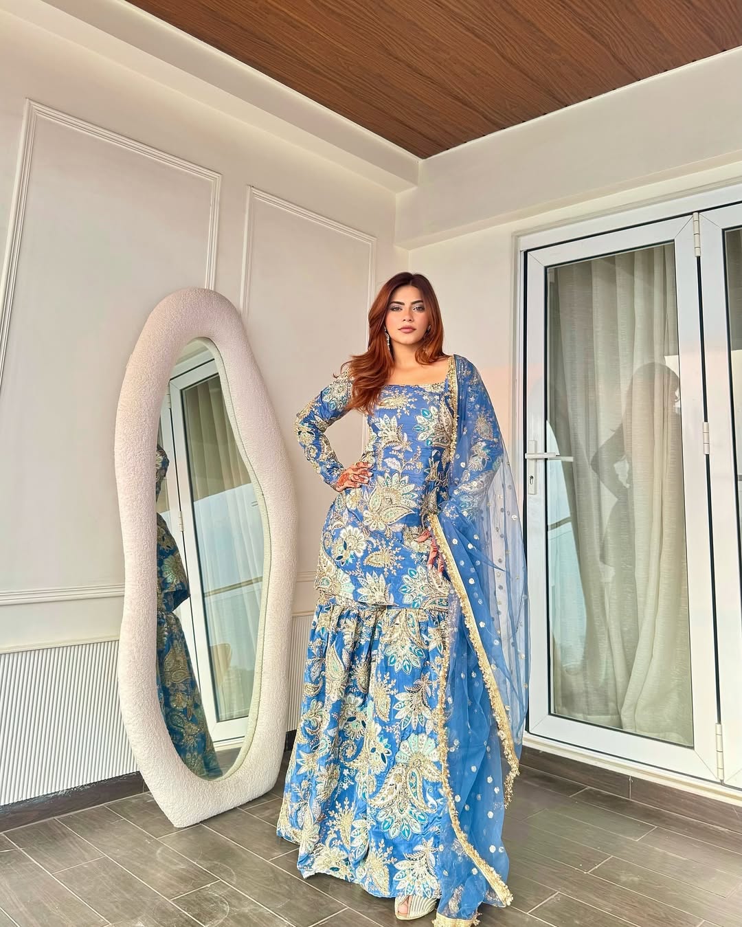 Blue Sharara Set